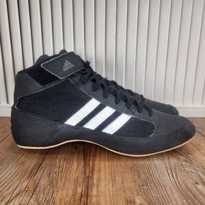 Adidas HVC 2 Mens Sz 9 Black White Athletic Wresting Boxing Sneaker Shoes AQ3325
